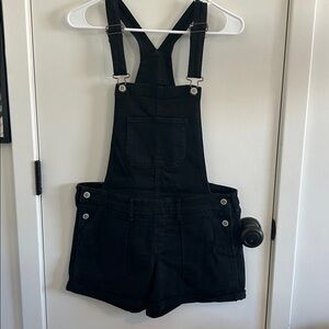Hollister Black Jean Shorts Overalls